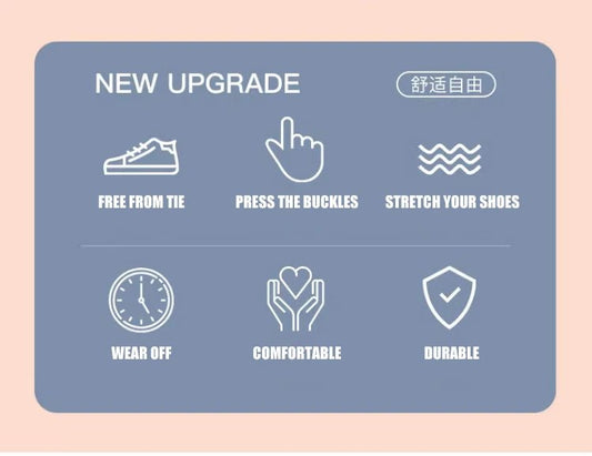 Elastic no-tie shoelaces with press lock by MANDOTOS INTERNATIONAL for kids and adults, shown on sneakers
