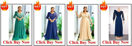 Elegant African V-neck Maxi Dress for Wedding Party - MANDOTOS INTERNATIONAL
