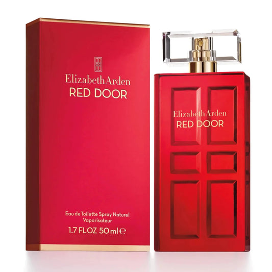 Elizabeth Arden Red Door Essence bottle, 1.7 fl oz, with elegant packaging and clear glass design.