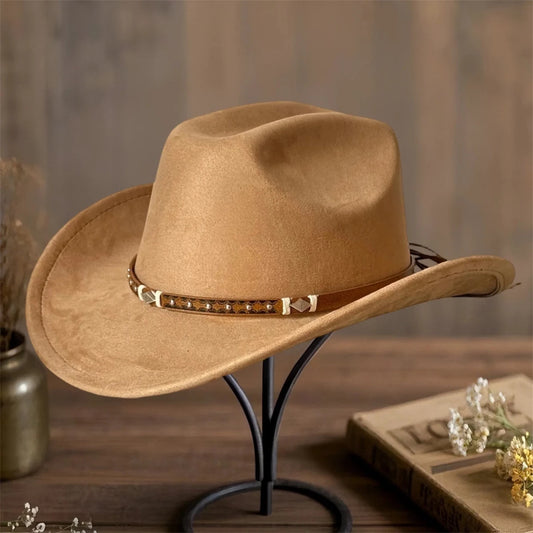 Embellished unisex cowboy hat by MANDOTOS INTERNATIONAL with decorative accents, perfect for stylish outdoor adventures.