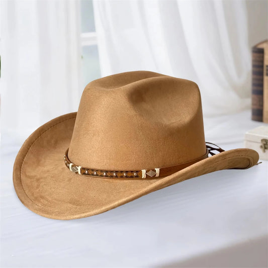 Embellished unisex cowboy hat by MANDOTOS INTERNATIONAL with decorative accents, perfect for stylish outdoor adventures.