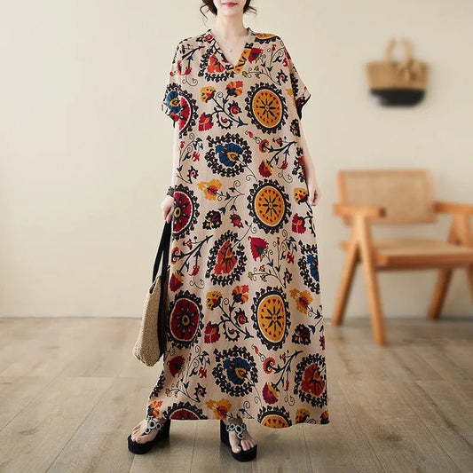 Ethnic Bohemian Beach Dress Women Casual Fashion - MANDOTOS INTERNATIONAL