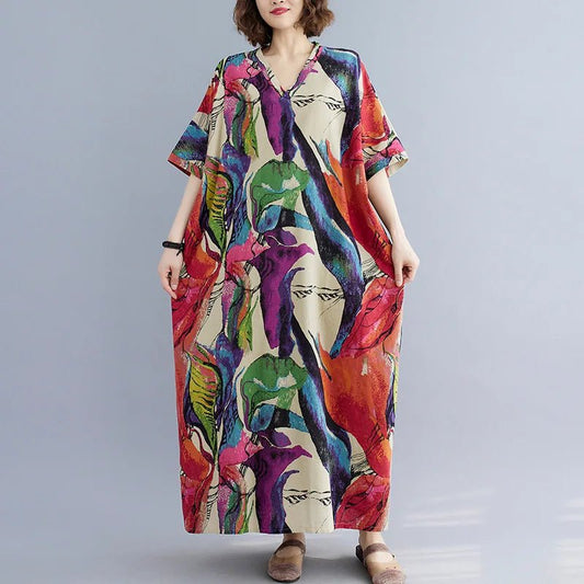 Ethnic Bohemian Beach Dress Women Casual Fashion - MANDOTOS INTERNATIONAL