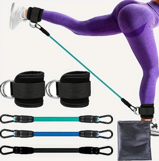 Mandotos International FlexFit ankle resistance bands for strength training and physical therapy exercises.