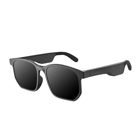 Mandotos International Bluetooth wireless polarized UV400 sunglasses for unisex driving and sports, featuring a custom white design.
