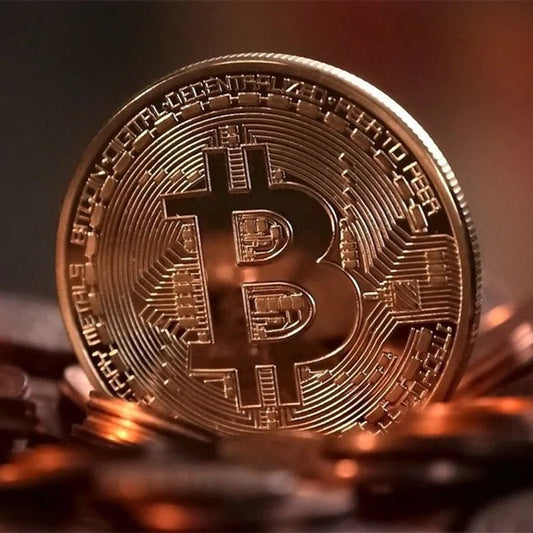 Gold Plated Bitcoin Coin Collectible Art Collection Gift Physical commemorative Casascius Bit BTC Metal Antique Imitation - MANDOTOS INTERNATIONAL