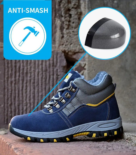 High Quality Winter Boots Men Steel Toe Cap Safety Boots Work Shoes Men Puncture-Proof Work Boots Plush Warm Safety Shoes male - MANDOTOS INTERNATIONAL