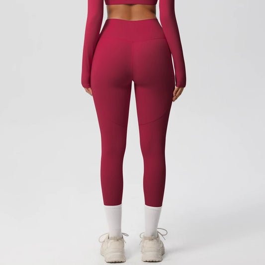 High Waist Women's Leggings Stretch Yoga Pants Tights With Pockets Push Up Fitness Running Sportswear Solid Color Pants - Mandotos International