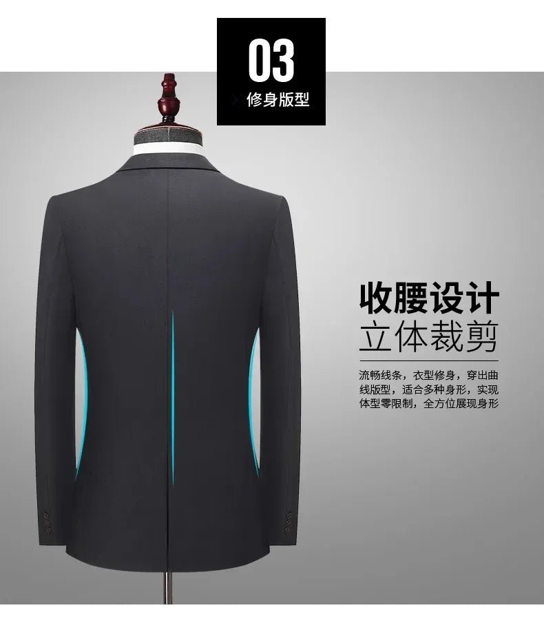Italian Style Slim Fit 8XL Business Suit Set - Wedding Groom Best Man Outfit - MANDOTOS INTERNATIONAL