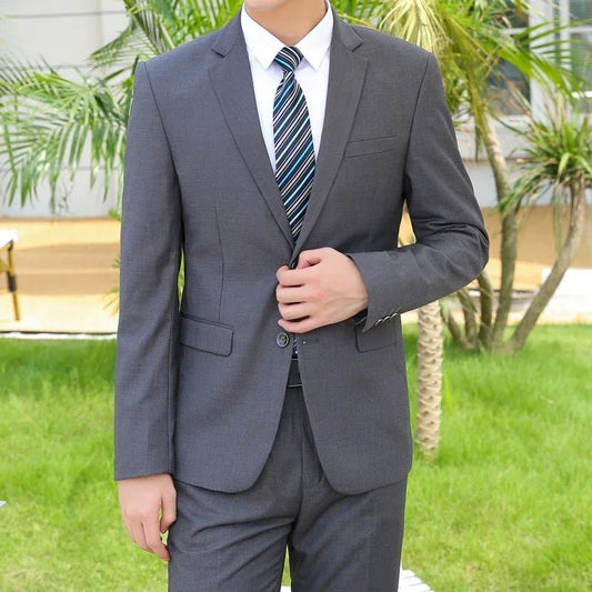 Italian Style Slim Fit 8XL Business Suit Set - Wedding Groom Best Man Outfit - MANDOTOS INTERNATIONAL