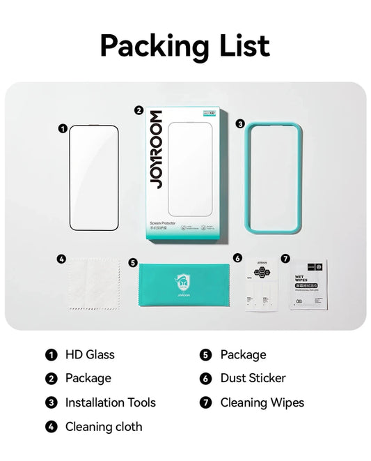 Joyroom iPhone Pro Max HD Glass Screen Protector 1/2/3pcs Tempered Glass Protection Set - MANDOTOS INTERNATIONAL