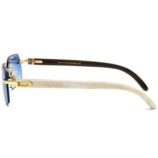 Luxury buffalo horn sunglasses for men and women by MANDOTOS INTERNATIONAL, featuring stylish, natural horn frames.