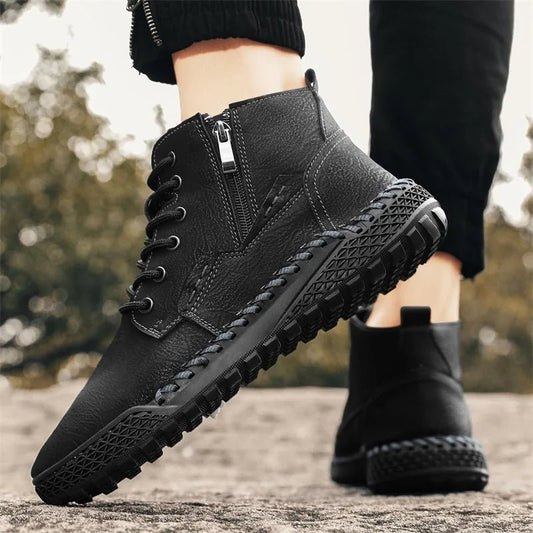 Luxury Italian handmade men's hiking shoes by MANDOTOS INTERNATIONAL, designed for outdoor sports and travel adventures.