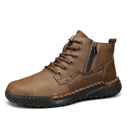 Luxury Italian handmade men's hiking shoes by MANDOTOS INTERNATIONAL, perfect for outdoor sports and travel adventures.