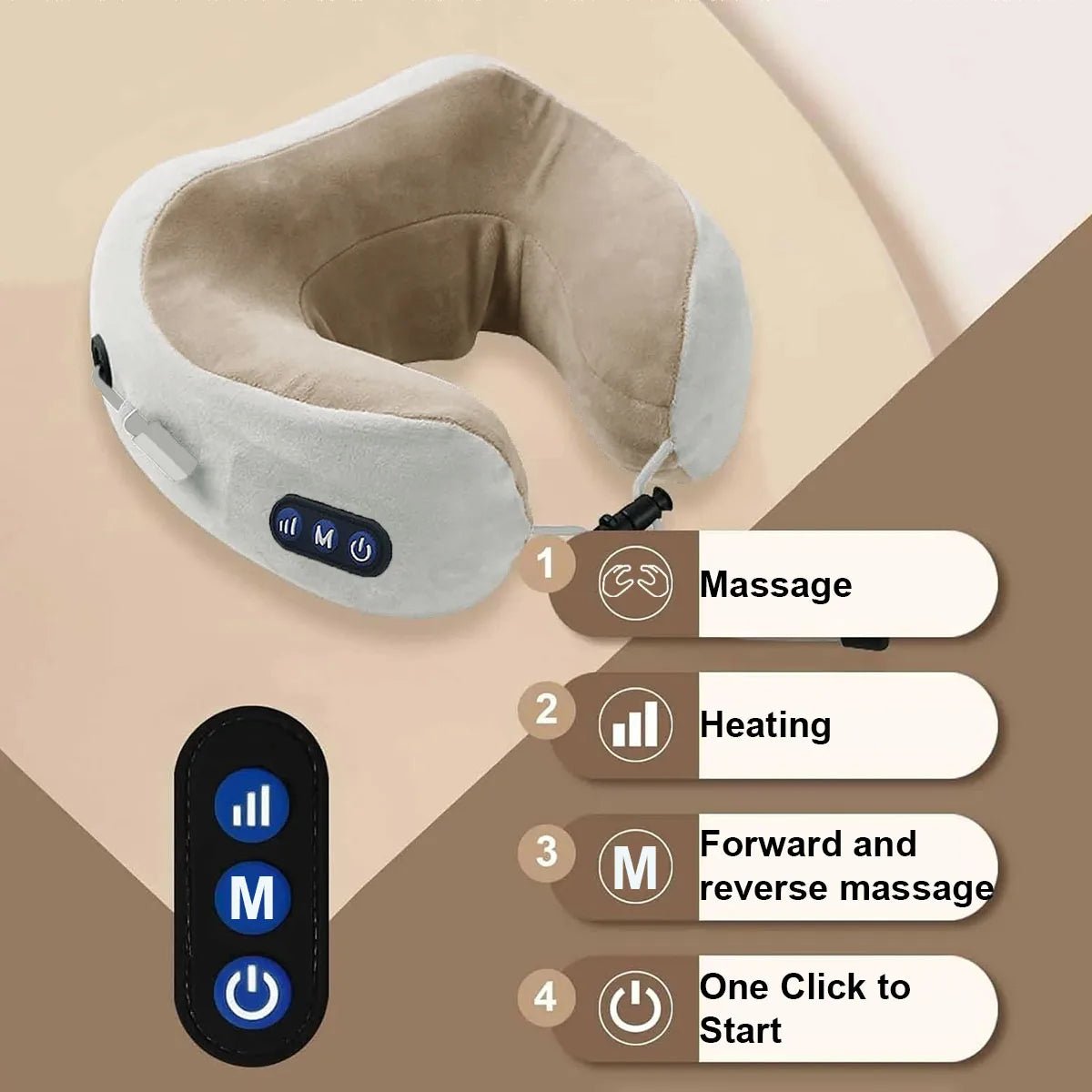 Memory Foam Electric Neck Massage Pillow - Portable & Ergonomic - MANDOTOS INTERNATIONAL