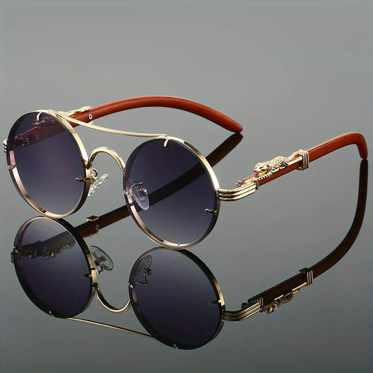 Men's black metal framed fashion sunglasses with TAC lenses, ideal for day and night driving, stylish daily leisure wear.
