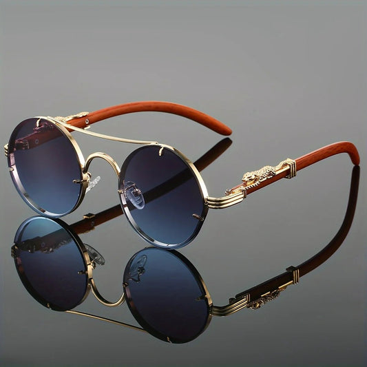 Men's black metal framed sunglasses with TAC lenses, suitable for day and night driving, stylish for daily leisure wear.