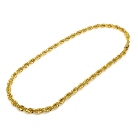 Men's Hip-Hop Gold-Plated Necklace, 1cm Twist Rope Chain, High Fashion Sense - MANDOTOS INTERNATIONAL