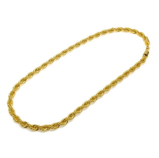 Men's Hip-Hop Gold-Plated Necklace, 1cm Twist Rope Chain, High Fashion Sense - MANDOTOS INTERNATIONAL