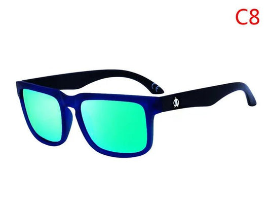 Men's polarized night vision driving sunglasses by MANDOTOS INTERNATIONAL, Viahda V5089, with dark tinted lenses for enhanced nighttime visibility.