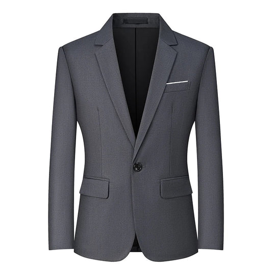 Men's slim fit travel blazer by Mandotos International, lightweight suit jacket with tailored style and comfortable fit.