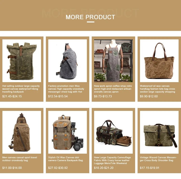 Men's Vintage Batik Canvas Leather Backpack - MANDOTOS INTERNATIONAL