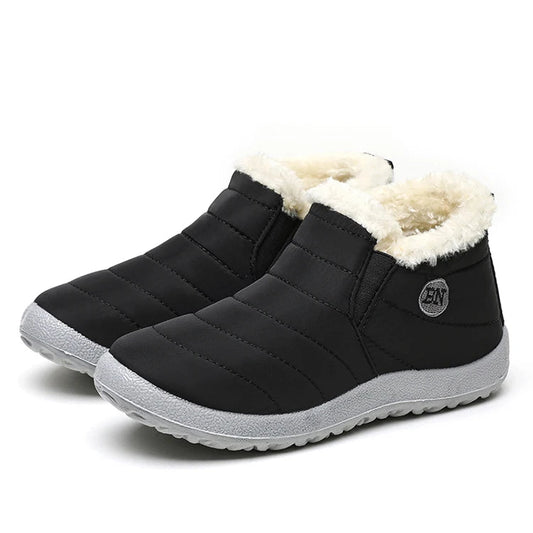 Men's waterproof winter snow boots by MANDOTOS INTERNATIONAL, outdoor work shoes with plus size fit, rugged and warm for winter conditions.