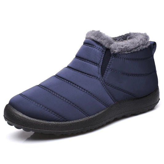 Men's waterproof winter snow boots by MANDOTOS INTERNATIONAL, outdoor work shoes with sturdy soles and plus size fit.