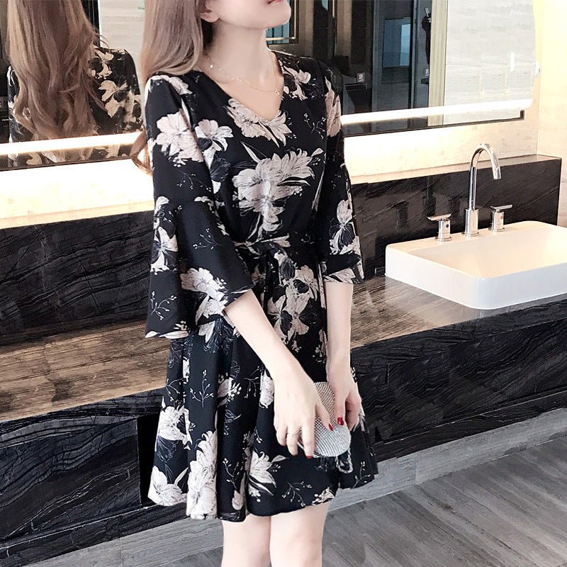 New floral dress women's summer dress summer 2019 new women's fashion student Korean style slimming fashion fashion - Mandotos International