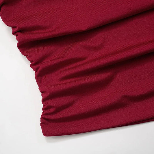 Mandotos International one-shoulder backless tank top in candy color, sleeveless casual T-shirt for a stylish summer look.