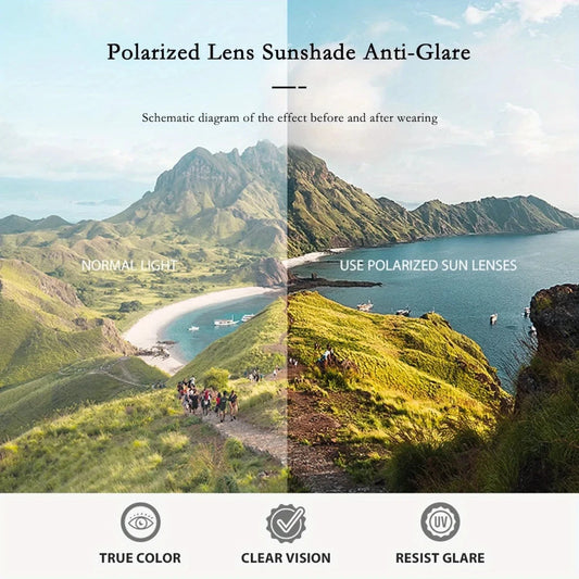 Mandotos International polarized sunglasses for men and women with rimless Tr90 frame, lightweight, durable, ideal for running and fishing.