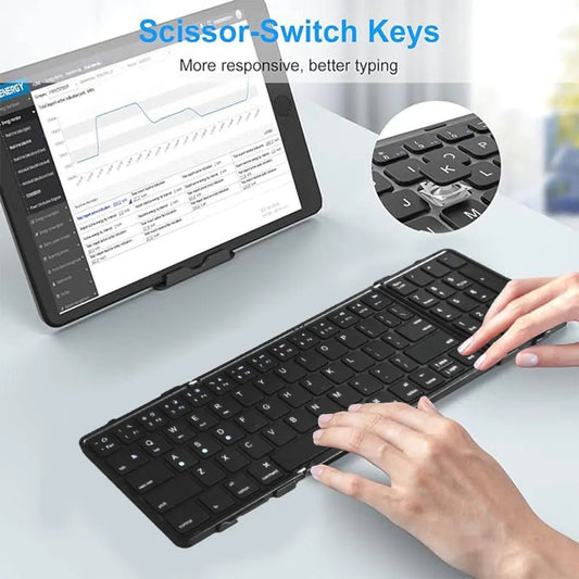 Portable Foldable Wireless Keyboard with Numeric Keypad - MANDOTOS INTERNATIONAL