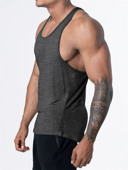 Mandotos International men's quick dry sports tank top for gym, running, and basketball, lightweight and breathable athletic apparel.