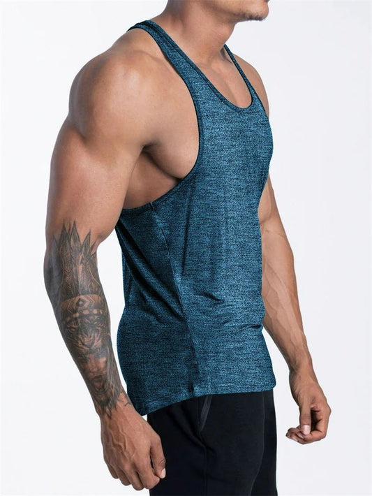 Mandotos International men's quick dry sports tank top designed for gym, running, and basketball activities.