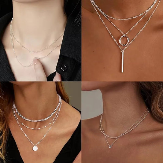 Mandotos International retro geometric pendant necklace featuring bold shapes, perfect for trendy travel dates and stylish accessories.