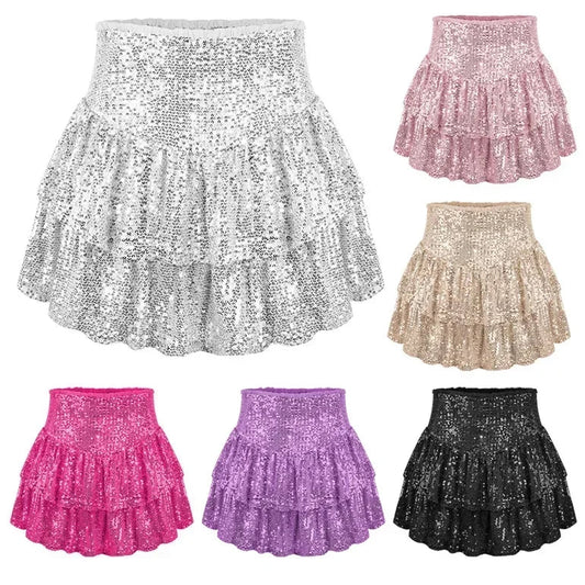 African high waist sequin mini skirt by MANDOTOS INTERNATIONAL, featuring vibrant dashiki print and shimmering sequins for summer wear.