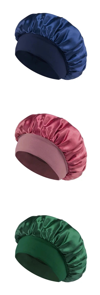 Silk Wide-brimmed Bonnet for Sleeping Hair Care - Women Satin - MANDOTOS INTERNATIONAL