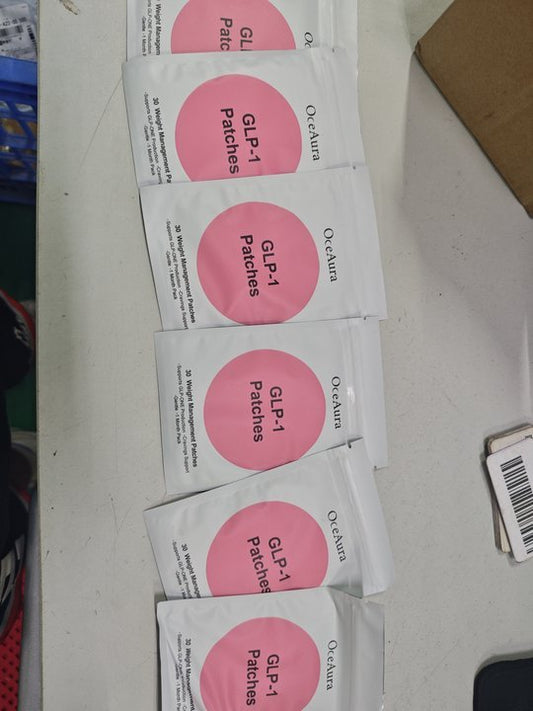Mandotos International SlimBoost Wellness Patches applied to skin, promoting health and weight management.