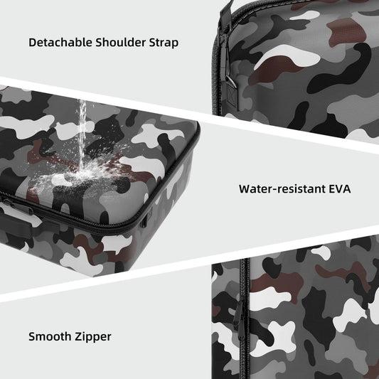 Mandotos International Starlink Mini EVA camo hard shell case, waterproof and shockproof, designed for travel and outdoor adventure storage.
