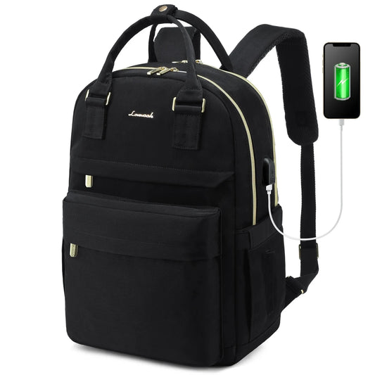 Stylish Girls Nylon BookBag with USB - Waterproof Laptop Backpack - MANDOTOS INTERNATIONAL