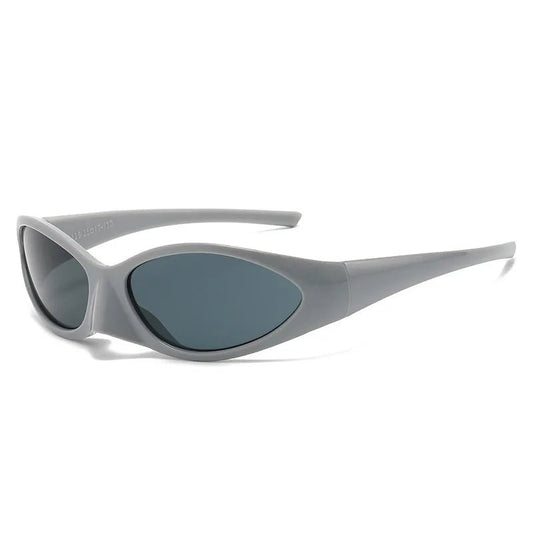 Mandotos International trendy Y2K male and female sunglasses with eagle mouth design, minimalist style for 2024.
