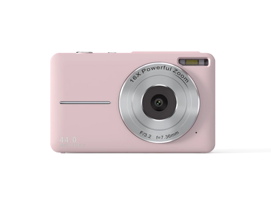 Mandotos International vintage 4K compact camera with 44MP photo display, showcasing its retro design and high-resolution screen.