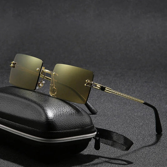 Vintage gradient small square UV400 sunglasses by MANDOTOS INTERNATIONAL with dark tinted lenses and stylish frame.