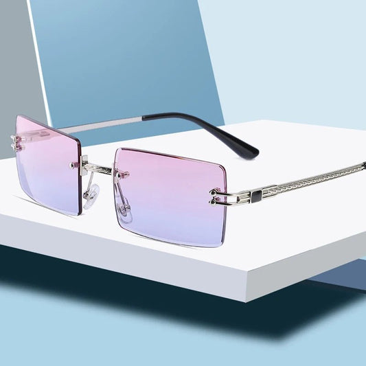 Vintage gradient small square UV400 sunglasses by MANDOTOS INTERNATIONAL with tinted lenses and sleek frame design.