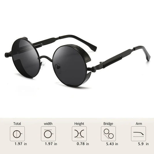 Vintage punk street style sunglasses by MANDOTOS INTERNATIONAL, windproof unisex hip hop sunglasses with bold personality.