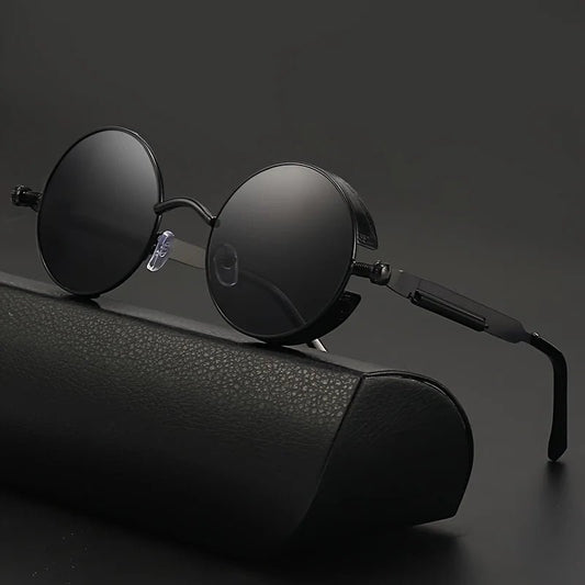 Vintage punk street style sunglasses by MANDOTOS INTERNATIONAL, windproof unisex hip-hop sun glasses with bold personality design.