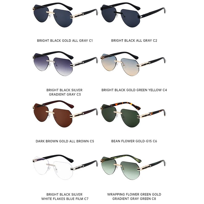 Vintage Rimless Sunglasses Stylish Unisex Outdoor Eyewear - MANDOTOS INTERNATIONAL