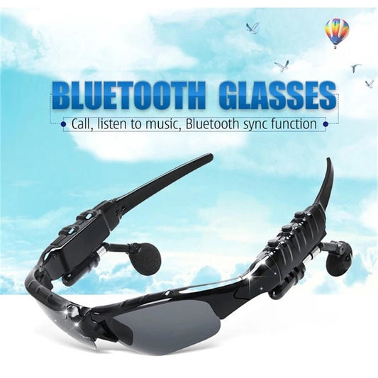 Wireless stereo smart glasses with microphone for driving and cycling by MANDOTOS INTERNATIONAL, featuring sleek design and integrated audio.