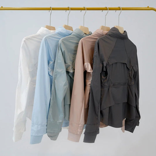 Women's UV-resistant Ice Silk sports jacket by MANDOTOS INTERNATIONAL, lightweight sunshade jacket with breathable fabric for outdoor activities.