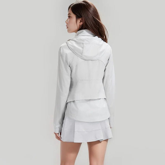 Women's ice silk sports jacket by MANDOTOS INTERNATIONAL, UV-resistant sunshade jacket with breathable fabric and sporty design.